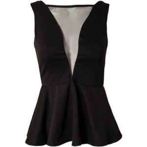 Peplum mesh top